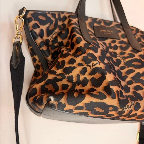 Jimmy Choo Black and Brown Leopard Shoulder Bag - Picture 5 of 14